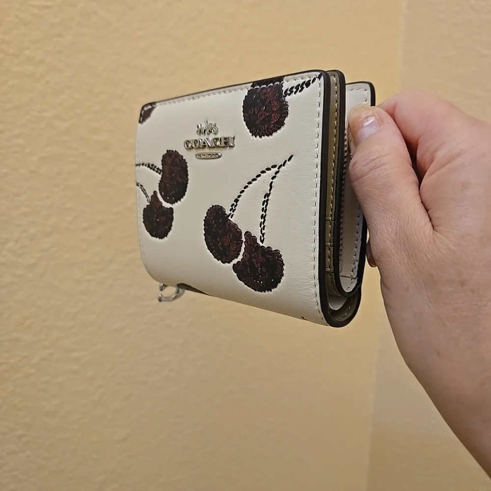 Coach Snap Small Wallet With Cherry Print - Picture 15 of 15